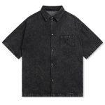 Shirt Prada Black Denim Button-Up Logo PD041