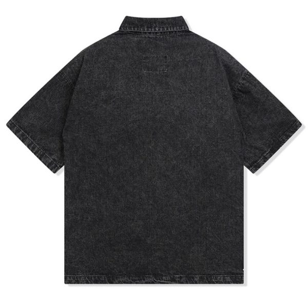 Shirt Prada Black Denim Button-Up Logo PD041 - Image 2