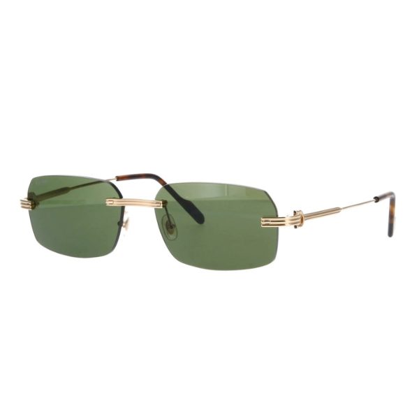 17265.jpg Sunglasses Cartier Gold Frame Green Lenses CTR004 - Image 1