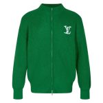 Sweater Louis Vuitton Green Knit Zip-Up LV001