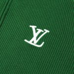 Sweater Louis Vuitton Green Knit Zip-Up LV001 - Image 3