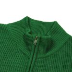 Sweater Louis Vuitton Green Knit Zip-Up LV001 - Image 4