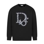 Sweatshirt Dior Black Oversized Logo Crewneck DO054
