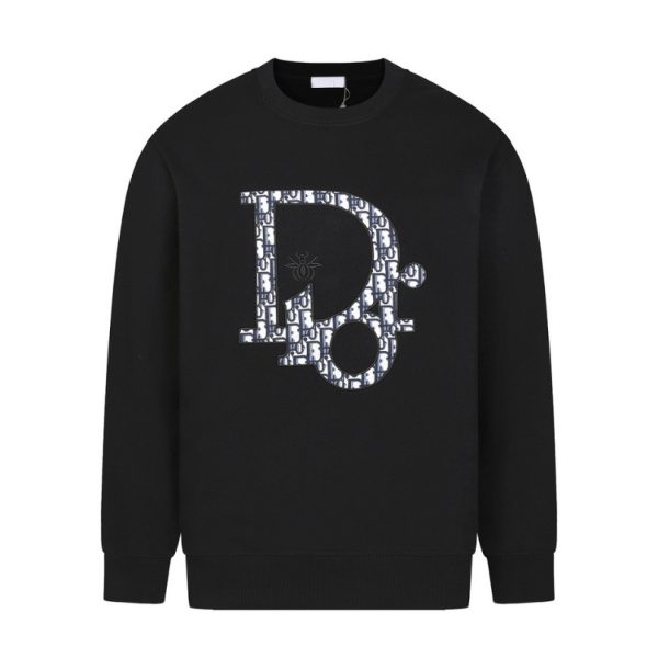 18742.jpg Sweatshirt Dior Black Oversized Logo Crewneck DO054 - Image 1