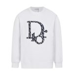 Sweatshirt Dior Black Oversized Logo Crewneck DO054 - Image 2
