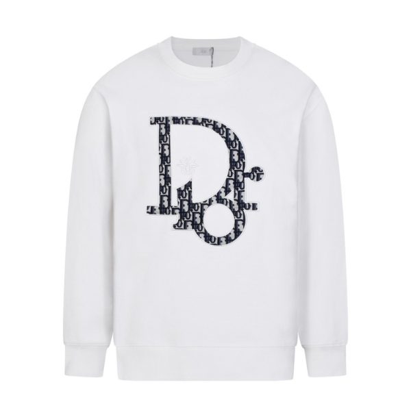Sweatshirt Dior Black Oversized Logo Crewneck DO054 - Image 2