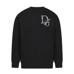 Sweatshirt Dior Black Oversized Logo Crewneck DO054 - Image 4
