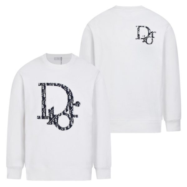 Sweatshirt Dior Black Oversized Logo Crewneck DO054 - Image 5