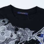 T-shirt Louis Vuitton Black Blue Print - Image 5