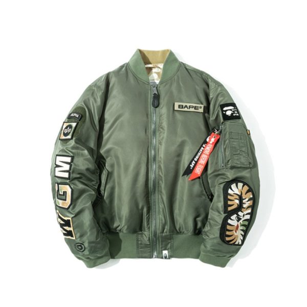 BAPE Green and Camo Bomber Jackets BP034 - Image 2