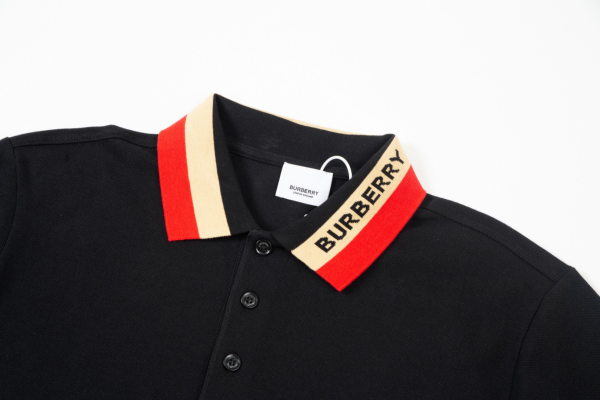Burberry Striped Collar Polo Shirt BY023 - Image 7