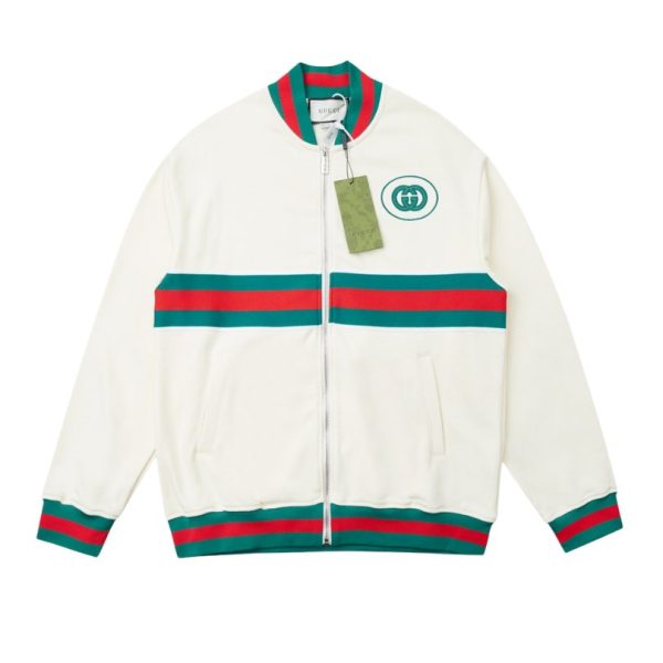 5147.jpg Gucci Jacket Full Zip GG Monogram Track White GC043 - Image 1