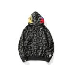 Hoodie BAPE Shark Logo Checkered Black BP046 - Image 2