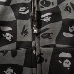 Hoodie BAPE Shark Logo Checkered Black BP046 - Image 8