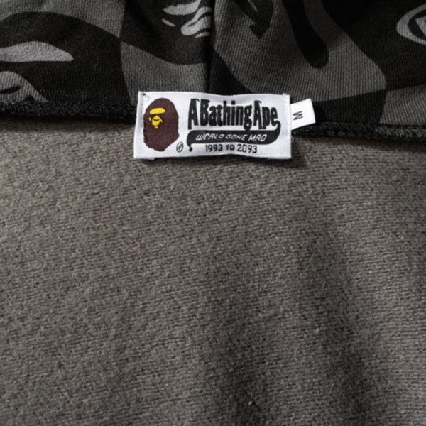 Hoodie BAPE Shark Logo Checkered Black BP046 - Image 9