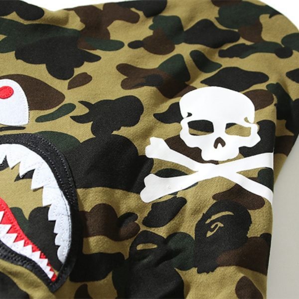 Hoodie BAPE Shark Skull Full-Zip Camo BP078 - Image 8