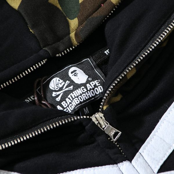 Hoodie BAPE Shark Skull Full-Zip Camo BP078 - Image 11