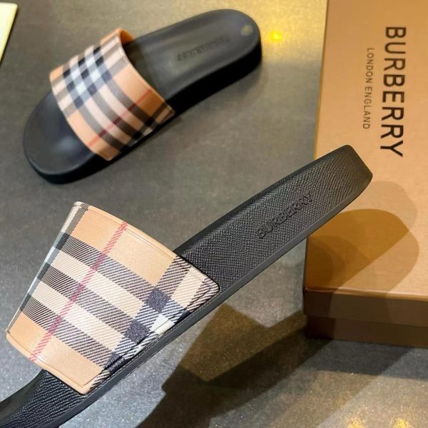 Slide Sandals Burberry Check Print Plaid BY008 - Image 6