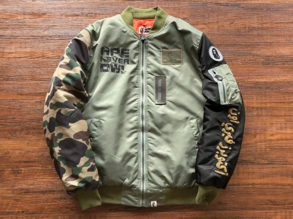 Jacket BAPE x OVO Loose Fit MA-1 Olive Drab - Image 3