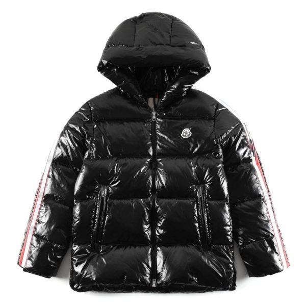 8359.jpg Jacket Puffer Moncler Black Hooded MCL015 - Image 1