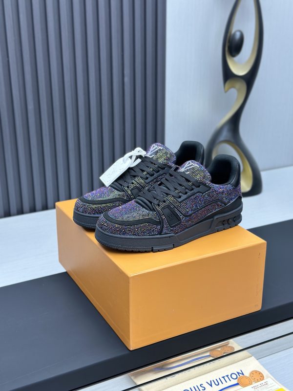 Louis Vuitton Trainer Black Multicolor Rhinestone - Image 3