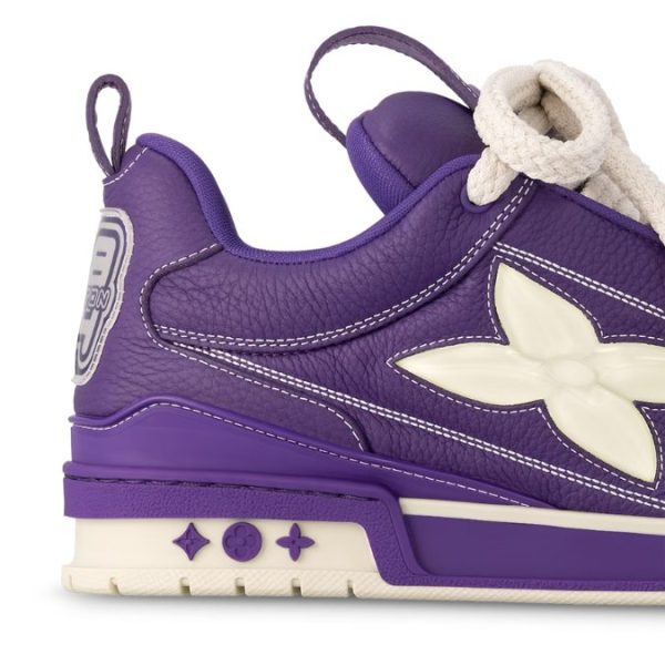 Sneakers Louis Vuitton SKATE Purple Leather Logo - Image 4