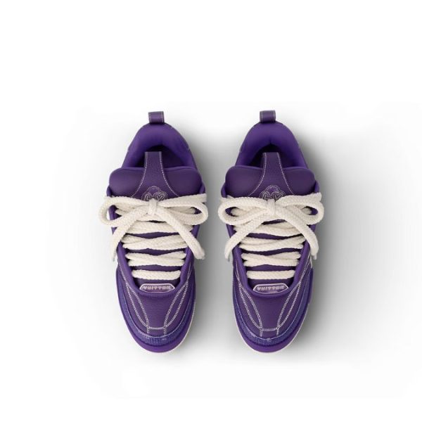 Sneakers Louis Vuitton SKATE Purple Leather Logo - Image 5
