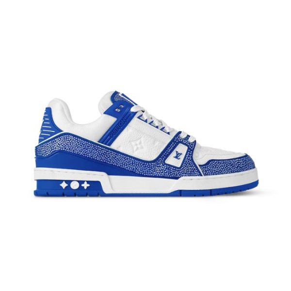 d100056_10968-1.jpg Louis Vuitton Trainer Blue Rhinestone Sneakers - Image 1