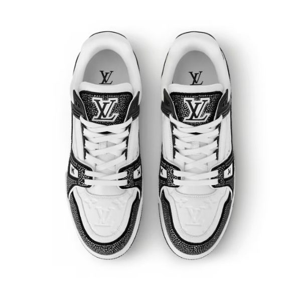 Louis Vuitton Trainer Black Rhinestone Sneakers - Image 4