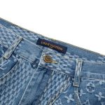 Louis Vuitton LV Blue Patchwork Denim Pants - Image 3