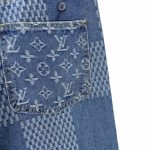 Louis Vuitton LV Blue Patchwork Denim Pants - Image 6