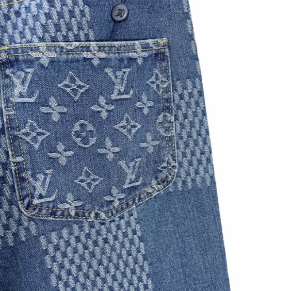 Louis Vuitton LV Blue Patchwork Denim Pants - Image 6