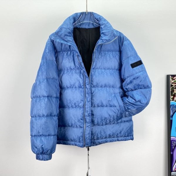 Dior Oblique Blue Puffer Jacket - Image 3
