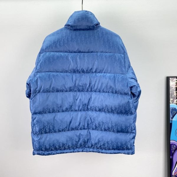 Dior Oblique Blue Puffer Jacket - Image 4