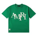 Amiri Staggered Logo Green T-Shirt