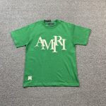 Amiri Staggered Logo Green T-Shirt - Image 2