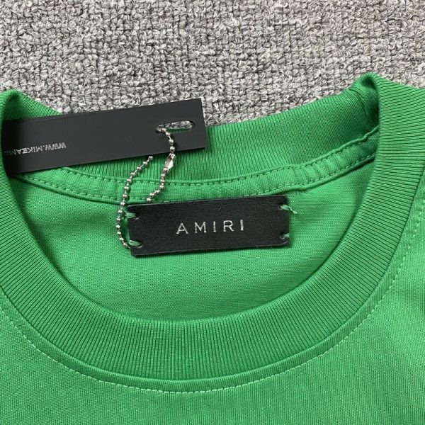 Amiri Staggered Logo Green T-Shirt - Image 4