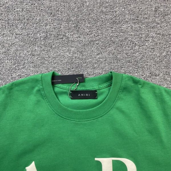 Amiri Staggered Logo Green T-Shirt - Image 5