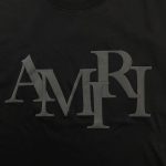 Amiri Staggered Logo Black T-Shirt - Image 3