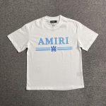 Amiri Bar Logo White/Blue T-Shirt - Image 2