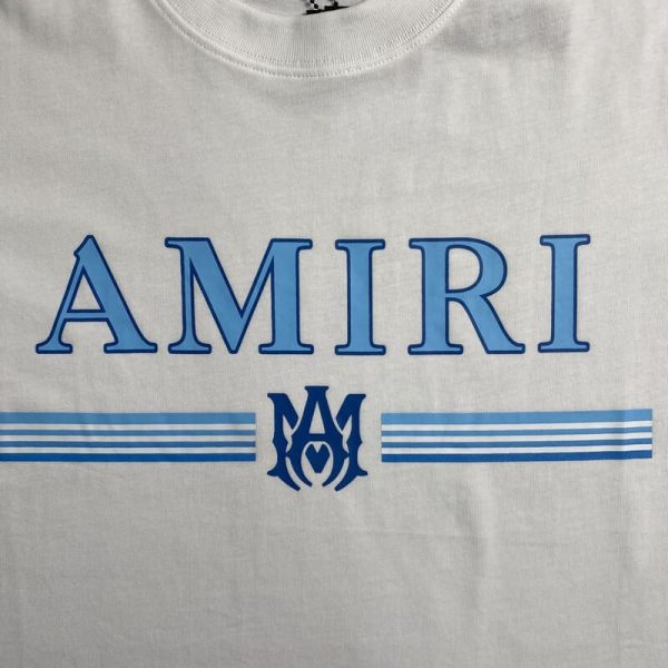 Amiri Bar Logo White/Blue T-Shirt - Image 3