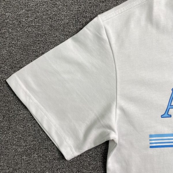 Amiri Bar Logo White/Blue T-Shirt - Image 4