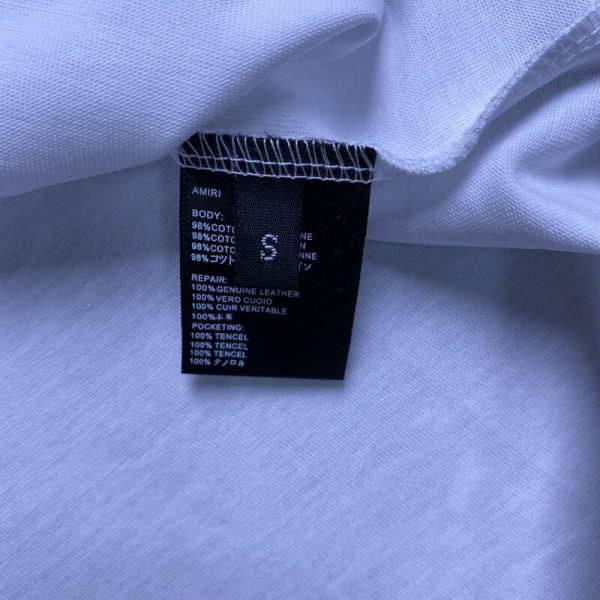 Amiri Bar Logo White/Blue T-Shirt - Image 7