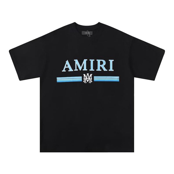 d100368_1560-1.jpg Amiri Bar Logo Black/Blue T-Shirt - Image 1