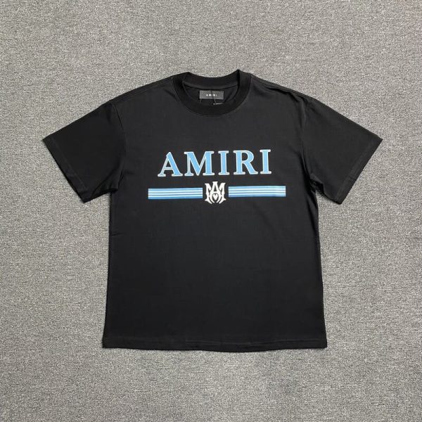 Amiri Bar Logo Black/Blue T-Shirt - Image 2
