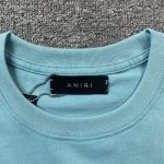 Amiri Staggered Logo Blue T-Shirt - Image 6