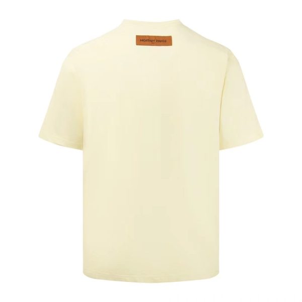 T-shirt Louis Vuitton LV Beige Green Logo - Image 2