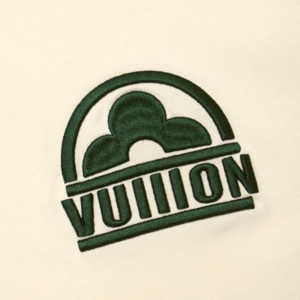 T-shirt Louis Vuitton LV Beige Green Logo - Image 3