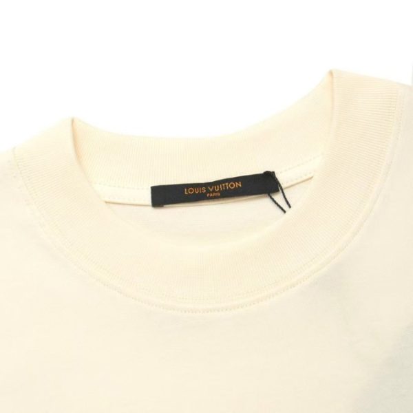 T-shirt Louis Vuitton LV Beige Green Logo - Image 4