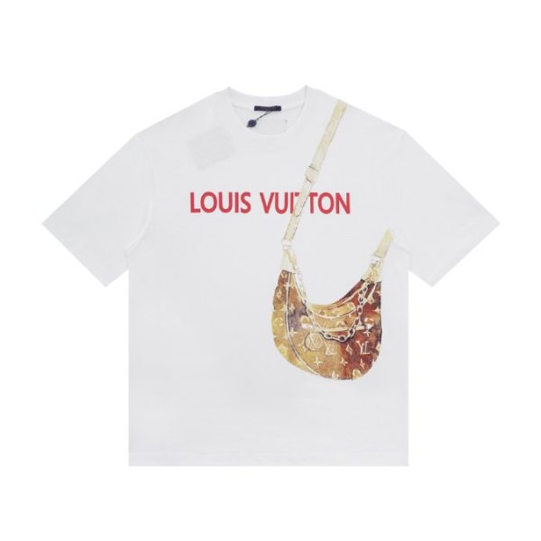d100682_22689-1.jpg T-shirt Louis Vuitton LV White Bag Print - Image 1